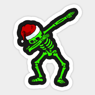 Dabbing Skeleton Shirt Santa Hat Christmas Shirt Dab Skull 2 Sticker